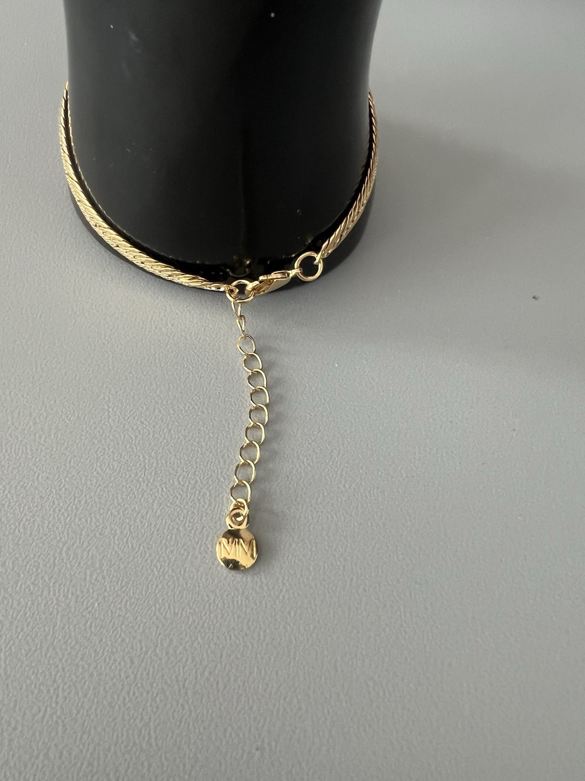 NWT Maramar Bracelet Gold Tone Herringbone 10in Adjustable Chain 24K Gold Plated