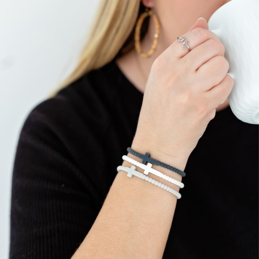 Jesus Bracelets – Cross Silicone Bracelet (Alloy, Small)