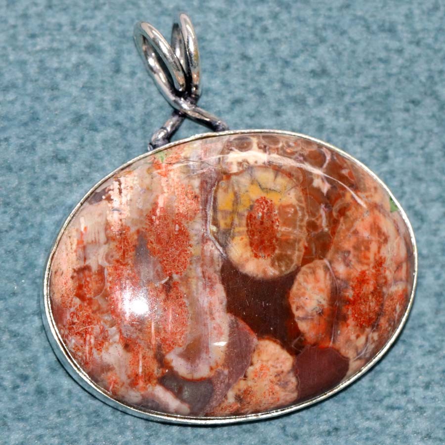 925 Silver Plated Birds Eye Jasper Pendant 1.6″ Daily Wear Jewelry Trendy MJ