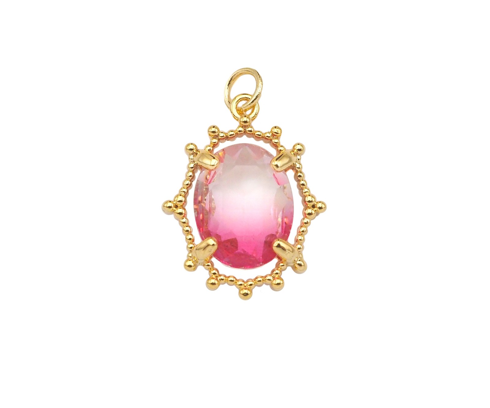 Gold Filled Colorful Quartz Oval Shape Pendant, 14K Gold Filled Quartz Charm,