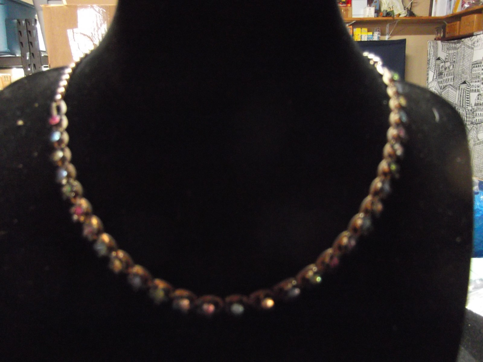 Multi Color Baguette Necklace 15″in