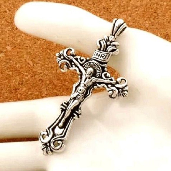 925 Sterling Silver 3D Christian Jesus Christ Cross Catholic Crucifix Necklace