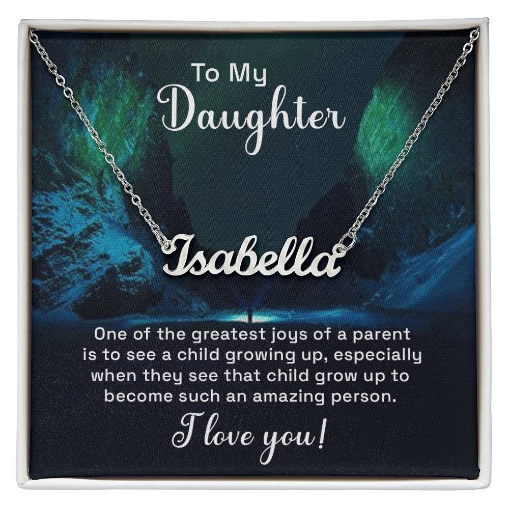 Personalized Name Necklace Gift for Daughter Custom Jewelry From Mom Dad