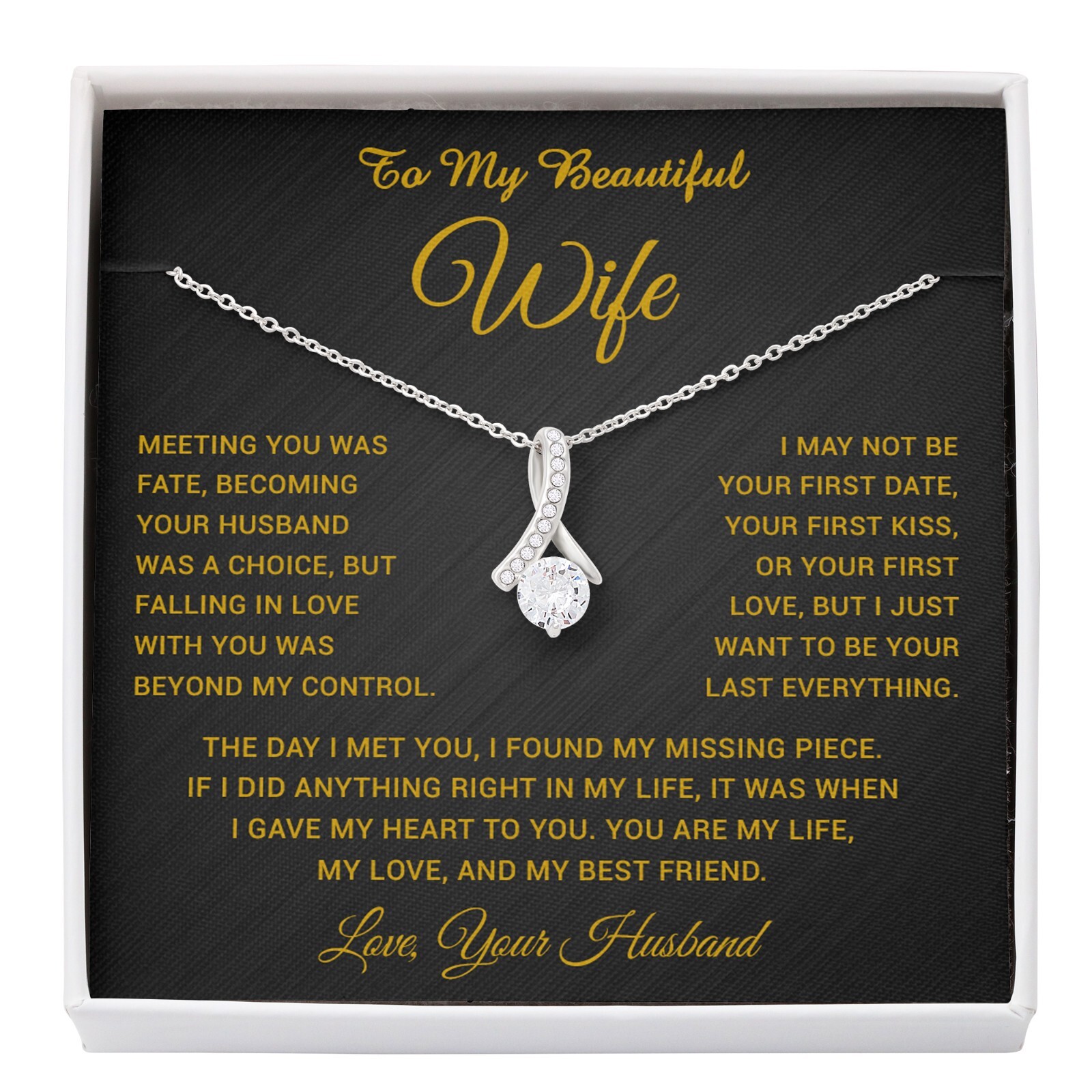 Wife Necklace Romantic Anniversary Birthday Gift Jewelry For Her