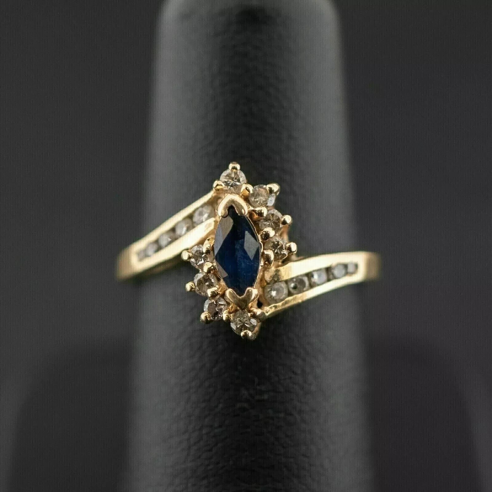 2.30Ct Marquise Cut Simulated Blue Sapphire Women’s Ring 14k Yellow Gold Plated
