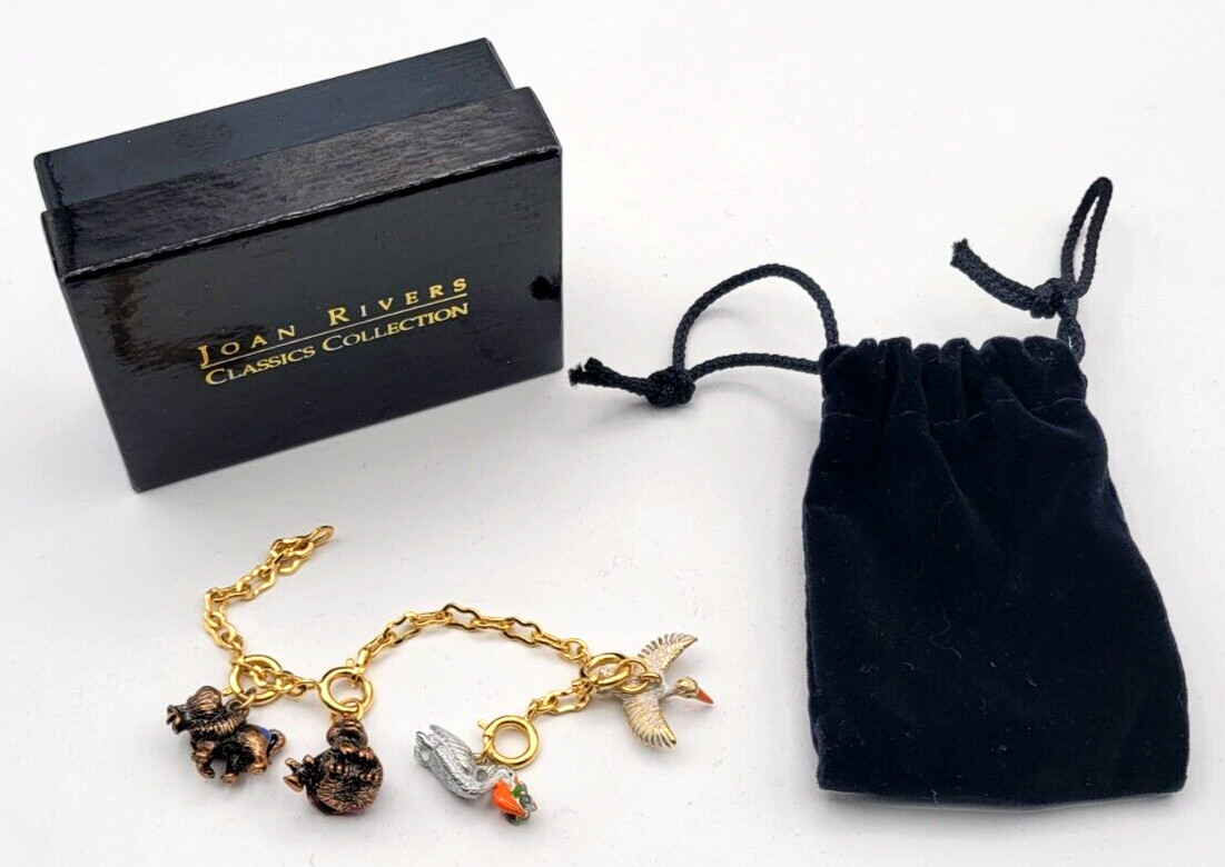 JOAN RIVERS CLASSIC COLLECTION ENAMEL EGG CHARMS W/ EXTENDERS 4 Animals Seagull