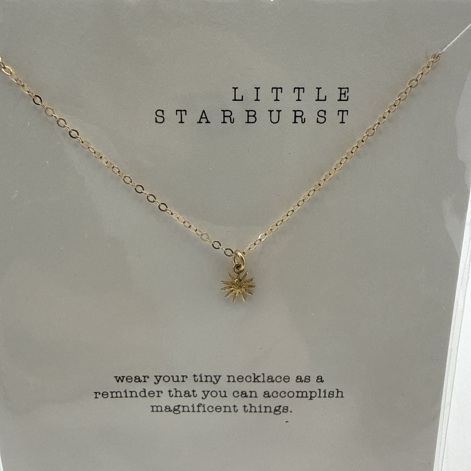 Dogeared Necklace Starburst 14K YGP over Sterling Silver Dainty Celestial NEW