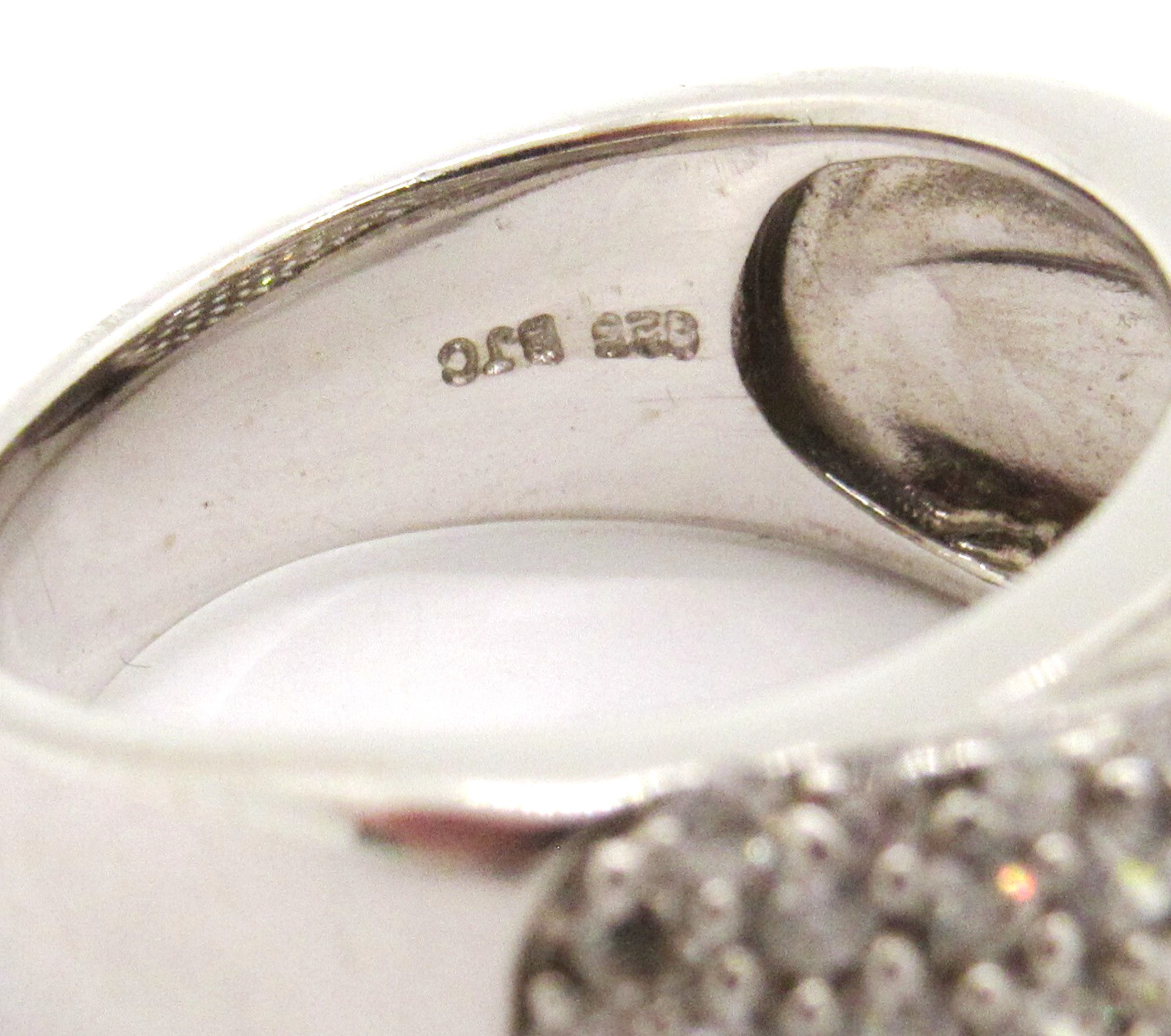 STERLING SILVER .925 SAMUEL B. BJC ETERNITY CZ CRISS CROSS WRAP BAND SIZE 9 RING