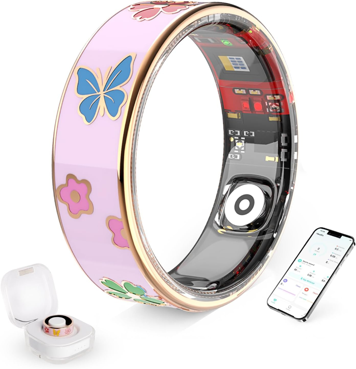Elegant Smart Ring for Women & Men, Fitness & Health Tracker with 24/7 Heart Rat