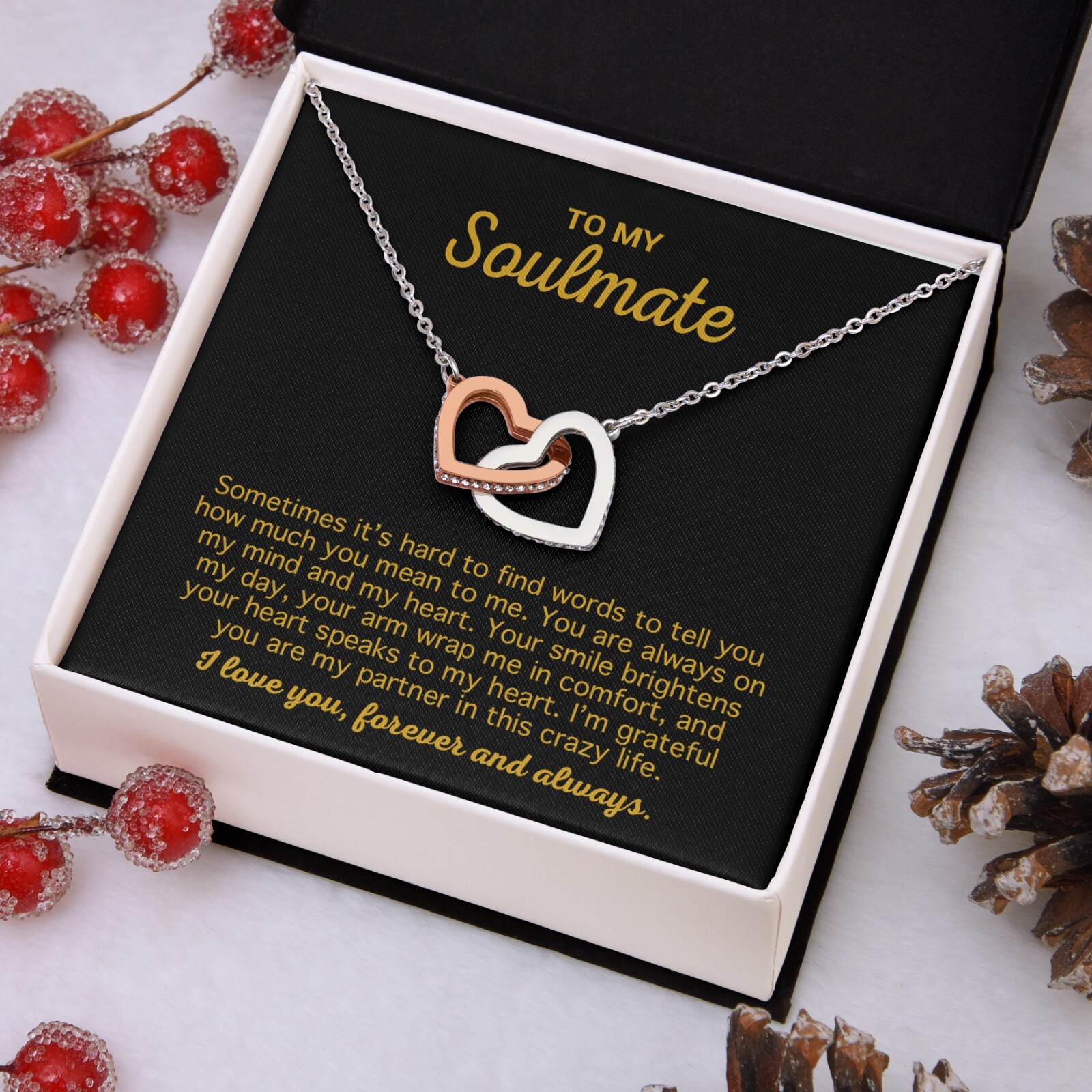 To My Soulmate Necklace Gift For Wife Girlfriend Birthday Anniversary Christmas