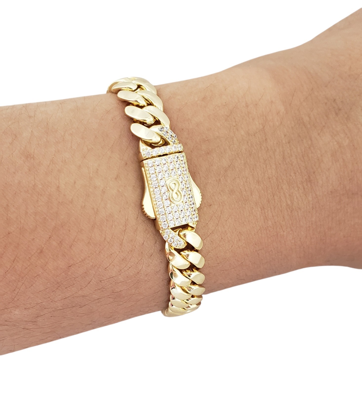 Men Women 14K Gold Plated Cuban Curb Link Bracelet