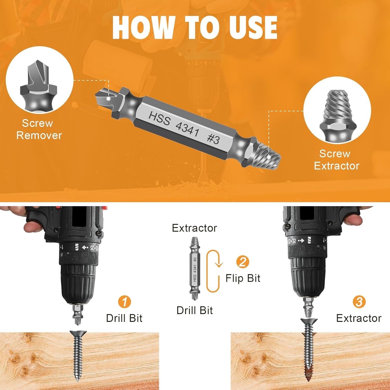 Ultimate Screw Extractor Tool for Easy Removal of Stripped Screws – 3.3 x 2.4 in