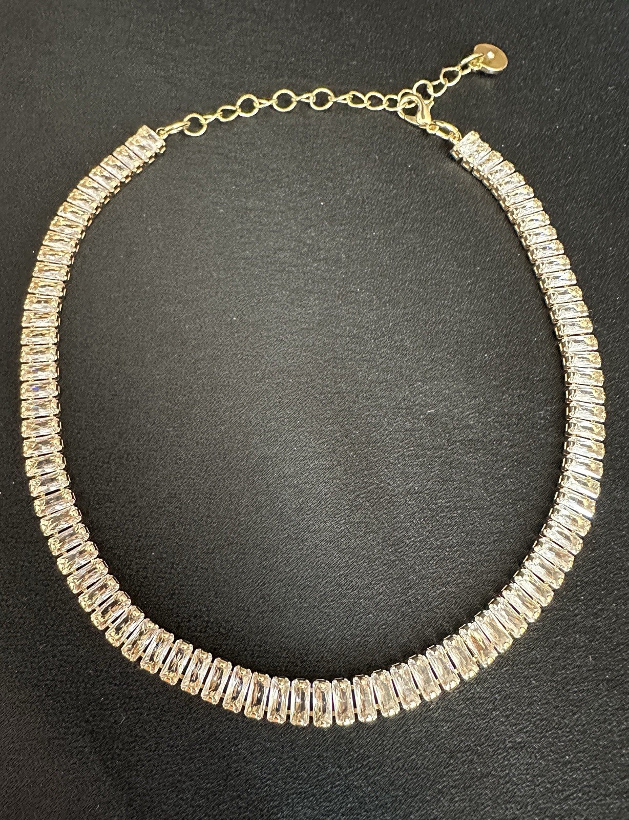 Christian Siriano Necklace/ Choker / Baguette Crystals /15 “ In