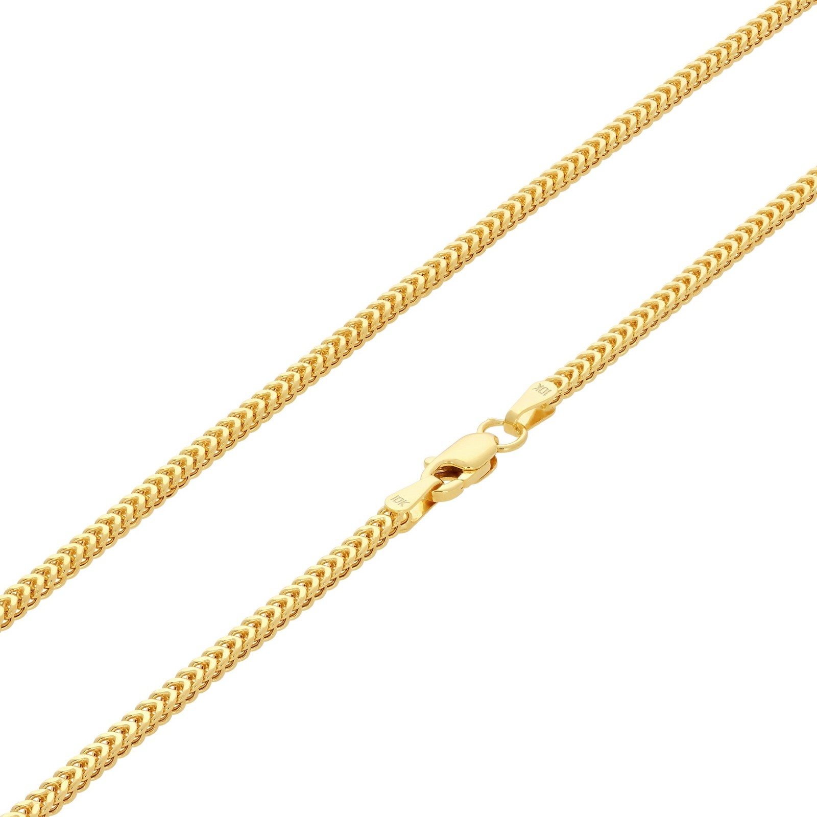 10K Yellow Gold 2mm Foxtail Wheat Box Franco Necklace Chain Mens Womens G2U