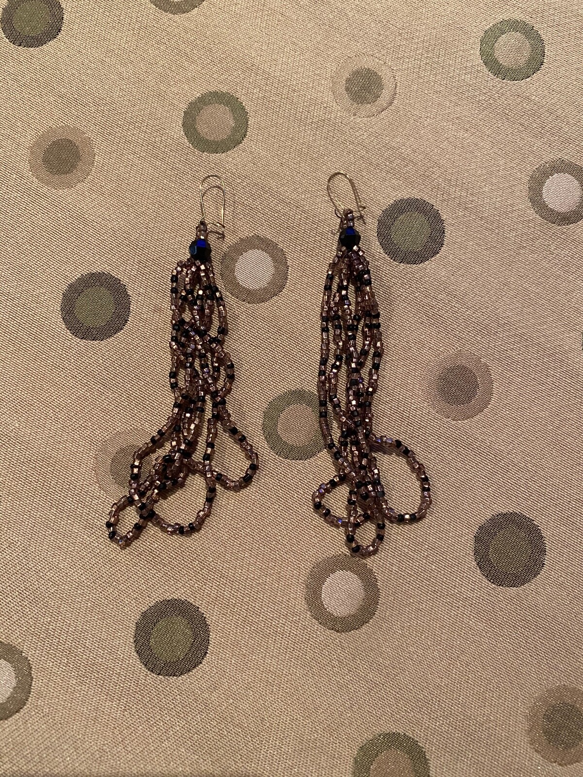 Beaded Dangle Drop Earrings, Gently Used