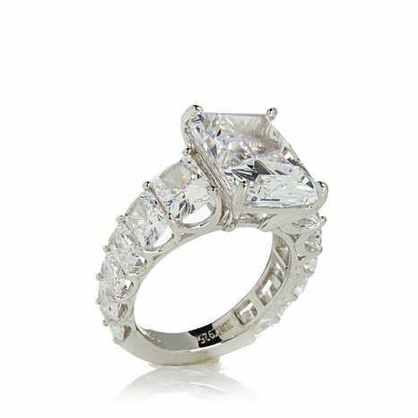12 Ct Solitaire Engagement Ring Simulated Diamond 14K White Gold Plated Silver