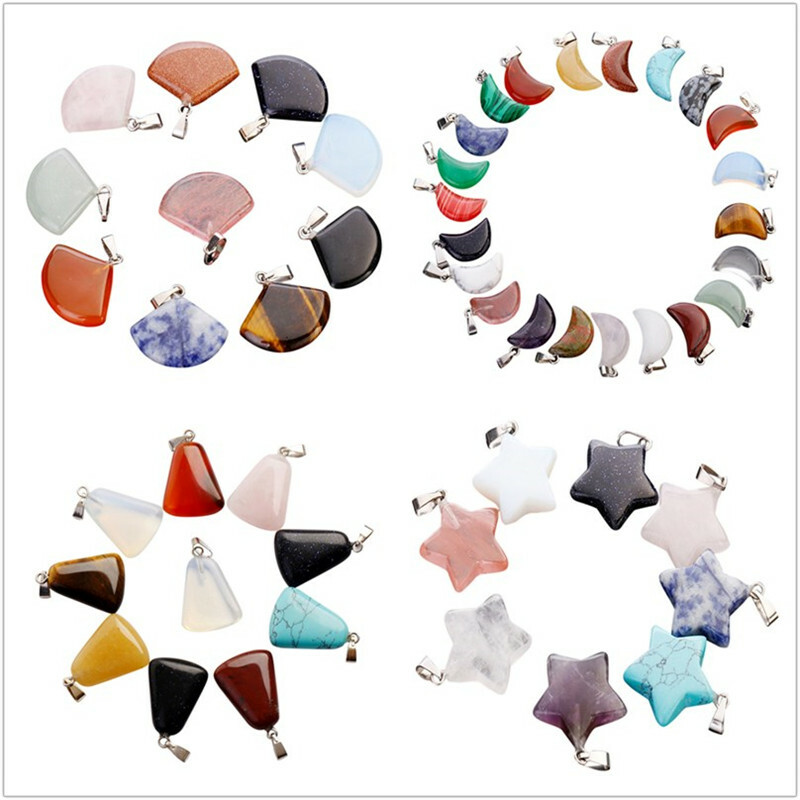 Natural Quartz Crystal Stone Pendants Healing Charms for jewelry making 50pcs