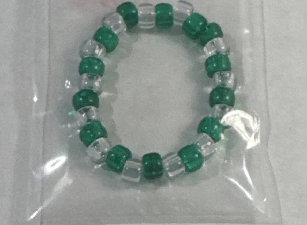 Unisex Green & Clear Bracelet (Adult/Teen)
