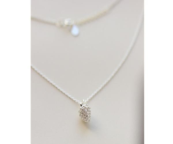925 Sterling Silver Pine Cone Choker Necklace Women Wedding Statement Jewelry