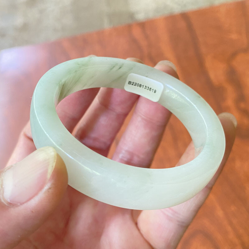 53mm Certified Icy Green Natural Tianshan Mountains Cui Jade Bracelet Bangle 025