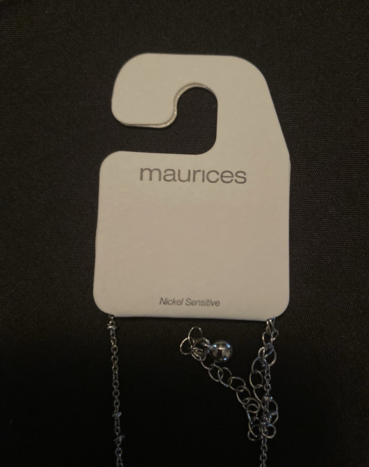 maurices Silver Tone Marquise Charm Pendant Crystal Necklace Nickel-Free