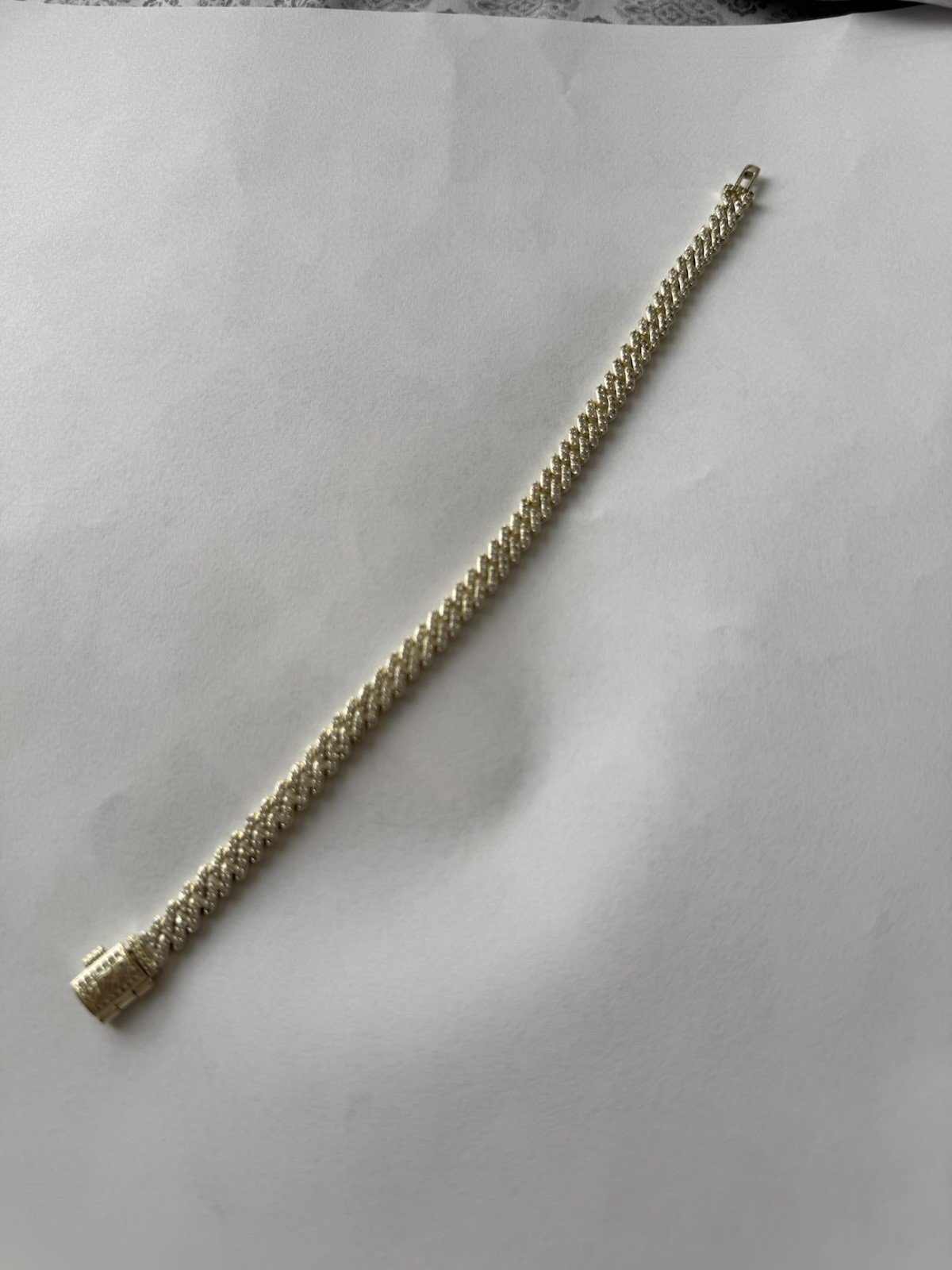 GLD 6mm CZ stone iced out Cuban bracelet 7.5”