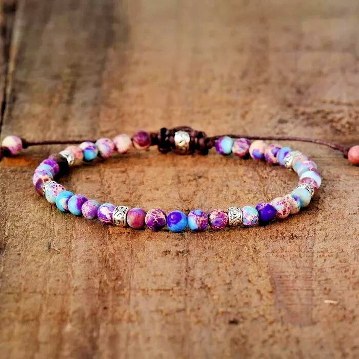 Natural Sea Sediment Jasper 4mm Beads Healing Gemstone Women’s Bracelet Handmade
