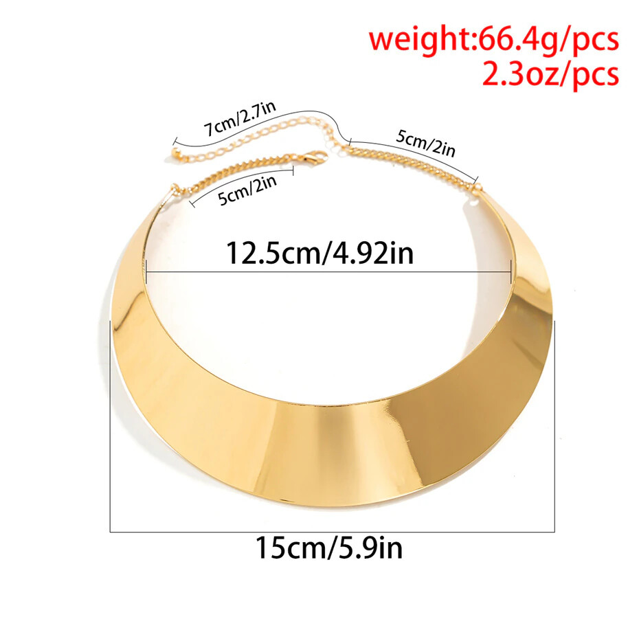 Chunky Collar Choker Wide Statement Necklace Fashion Jewelry
