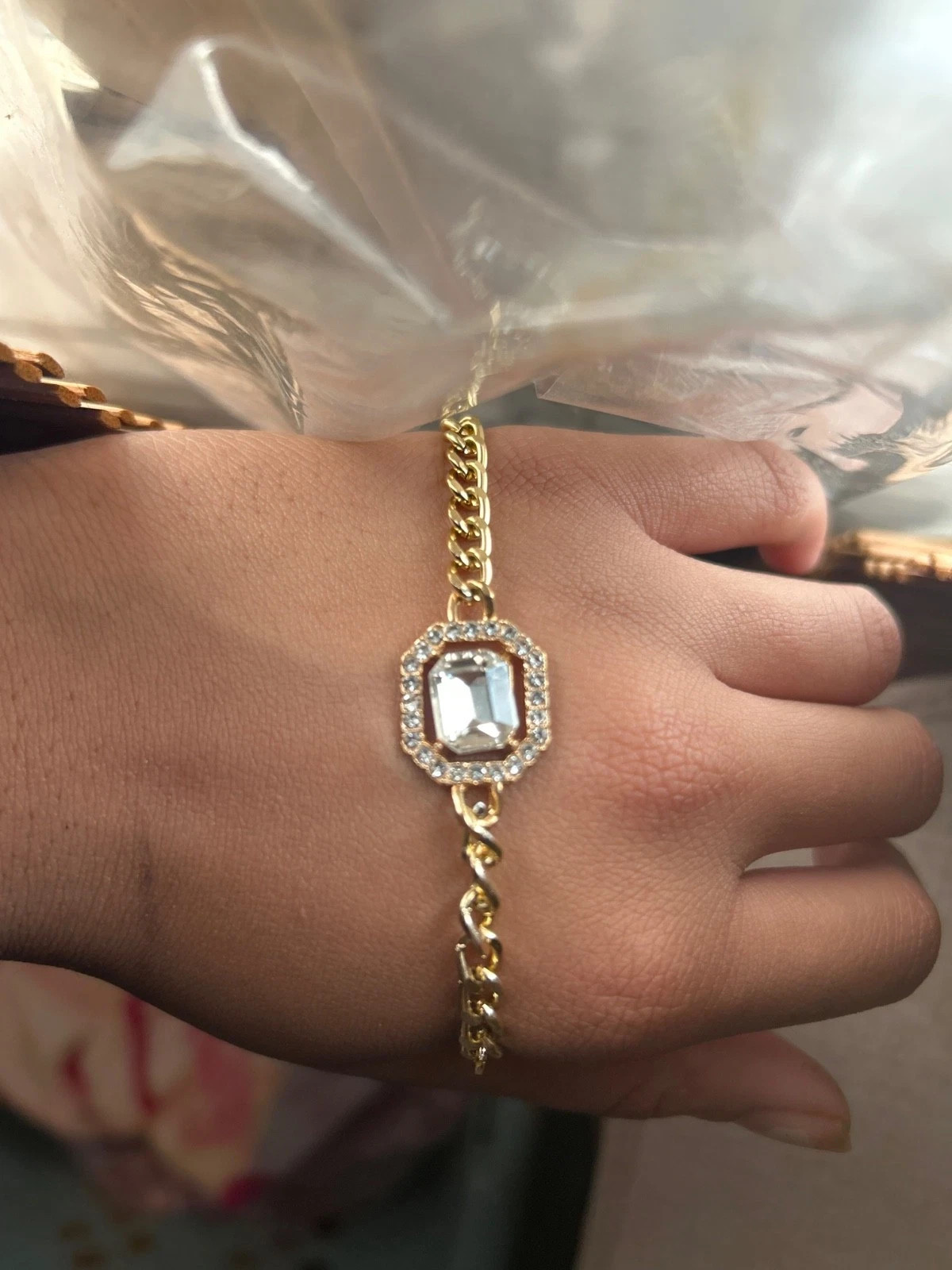5Ct Asscher Cut Simulated Diamond Women Tennis Bracelet 14k Yellow Gold Plated