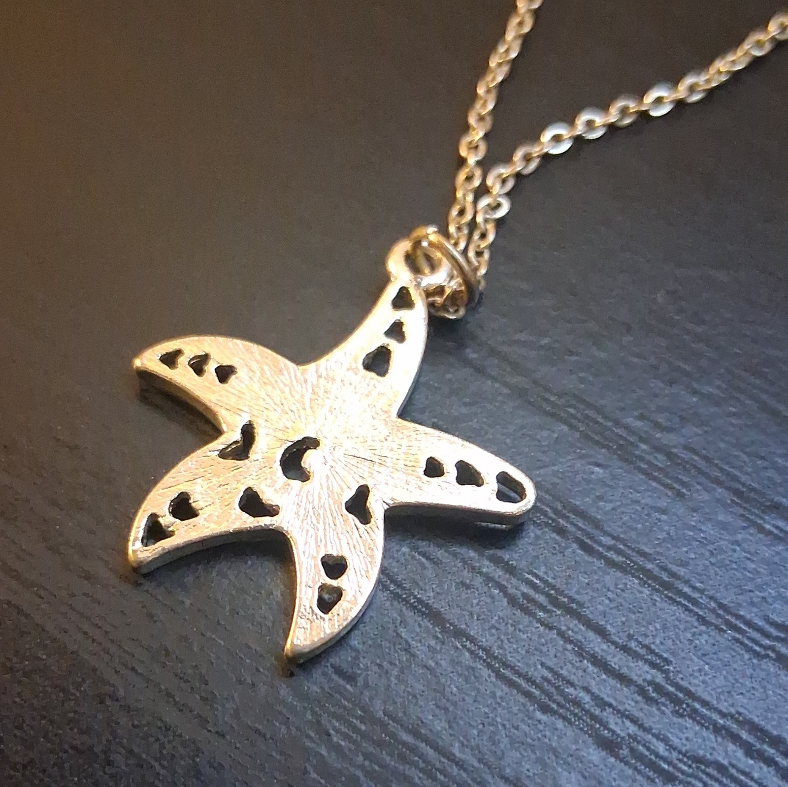 Starfish Silvertone Necklace