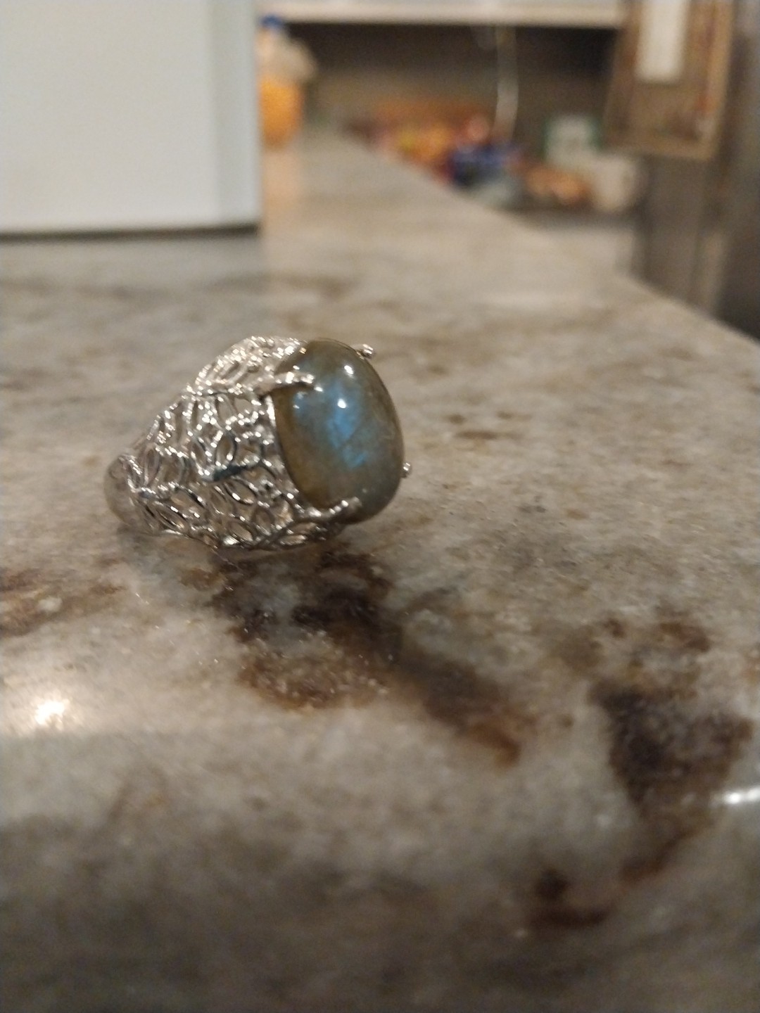 Karis Malagasy Labradorite Butterfly Ring in Platinum Bond (Size 6.0) 10.50 ctw