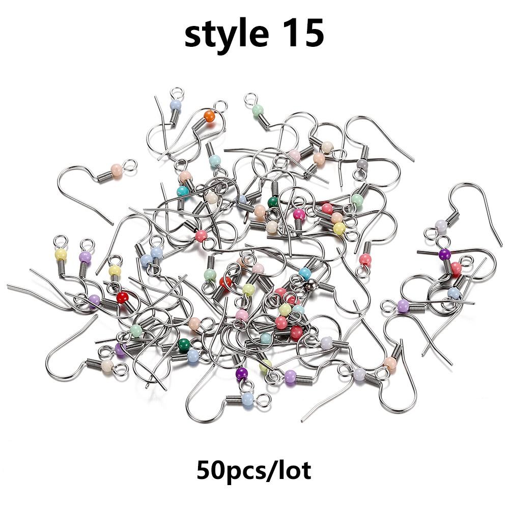 20-50pcs No Allergic Stainless Steel Ear Hook Earrings Clasps Ear Wire Findings