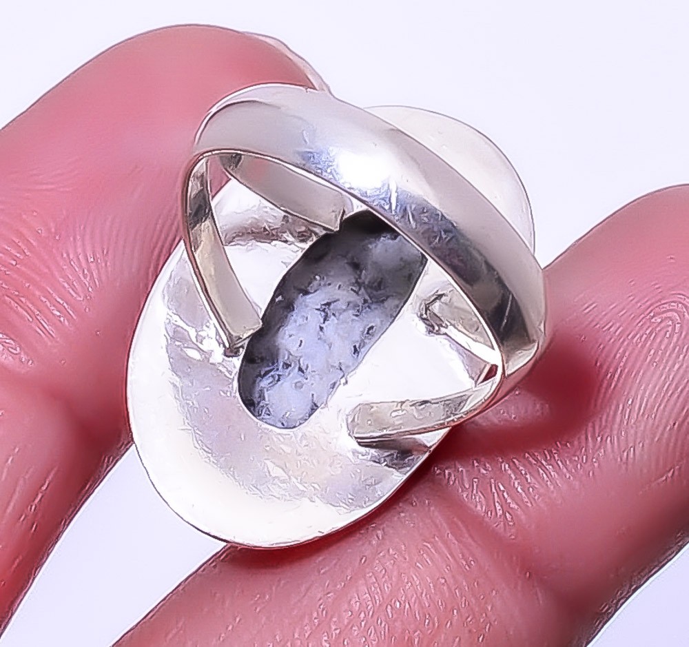 Azurite – Utah Gemstone Handmade Silver Plated Jewelry Ring s.8 R1283-1