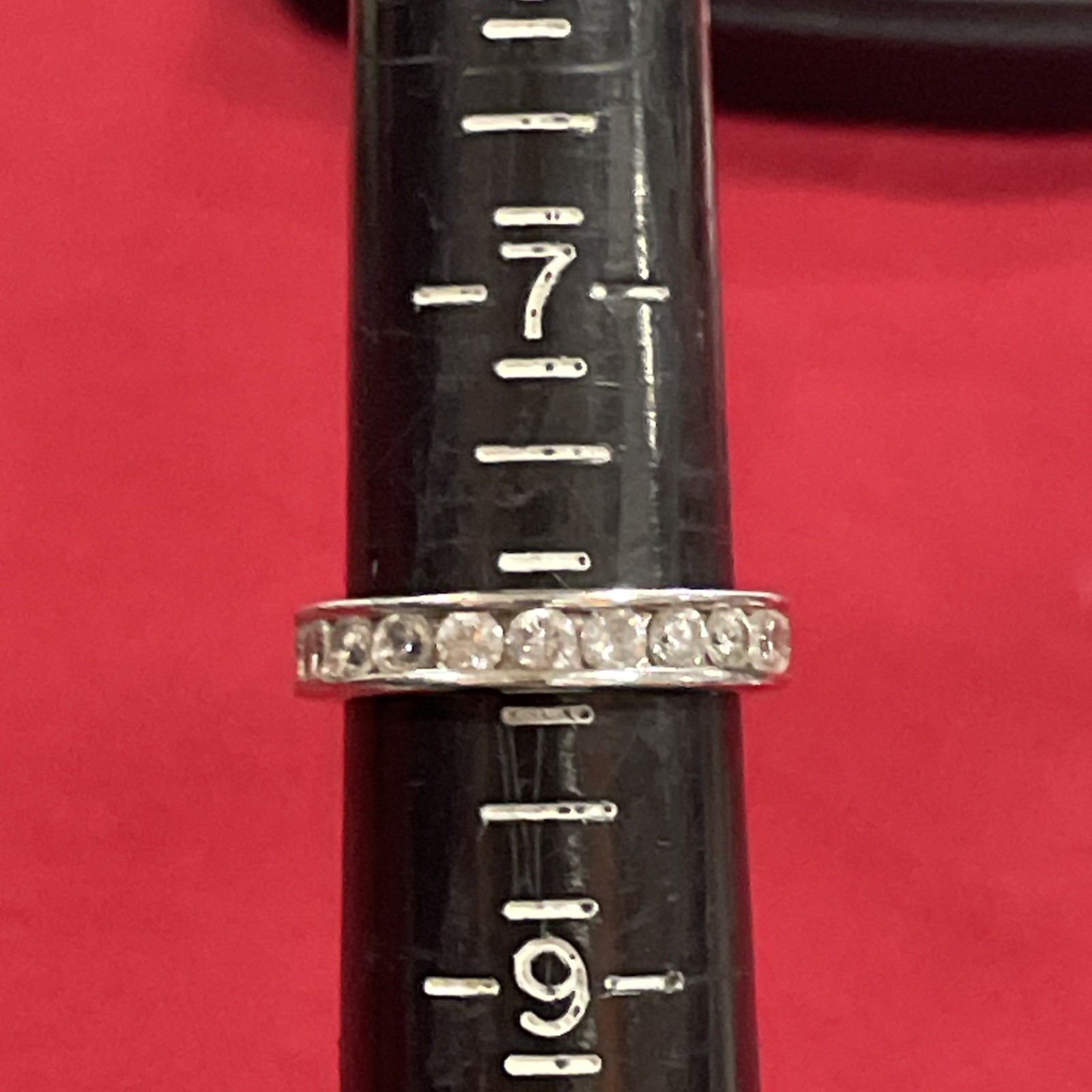 Sterling Silver 925 JCM CZ China Cubic Zirconia Band Ring Size 8