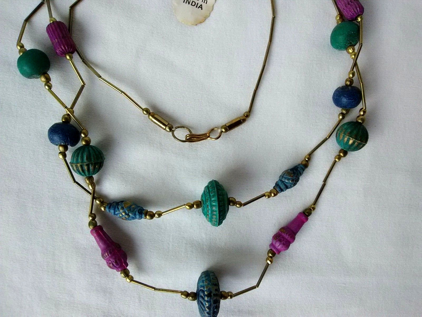 Statement Beaded Layered Long Necklace 33″ Boho Ladies US Seller Gift New
