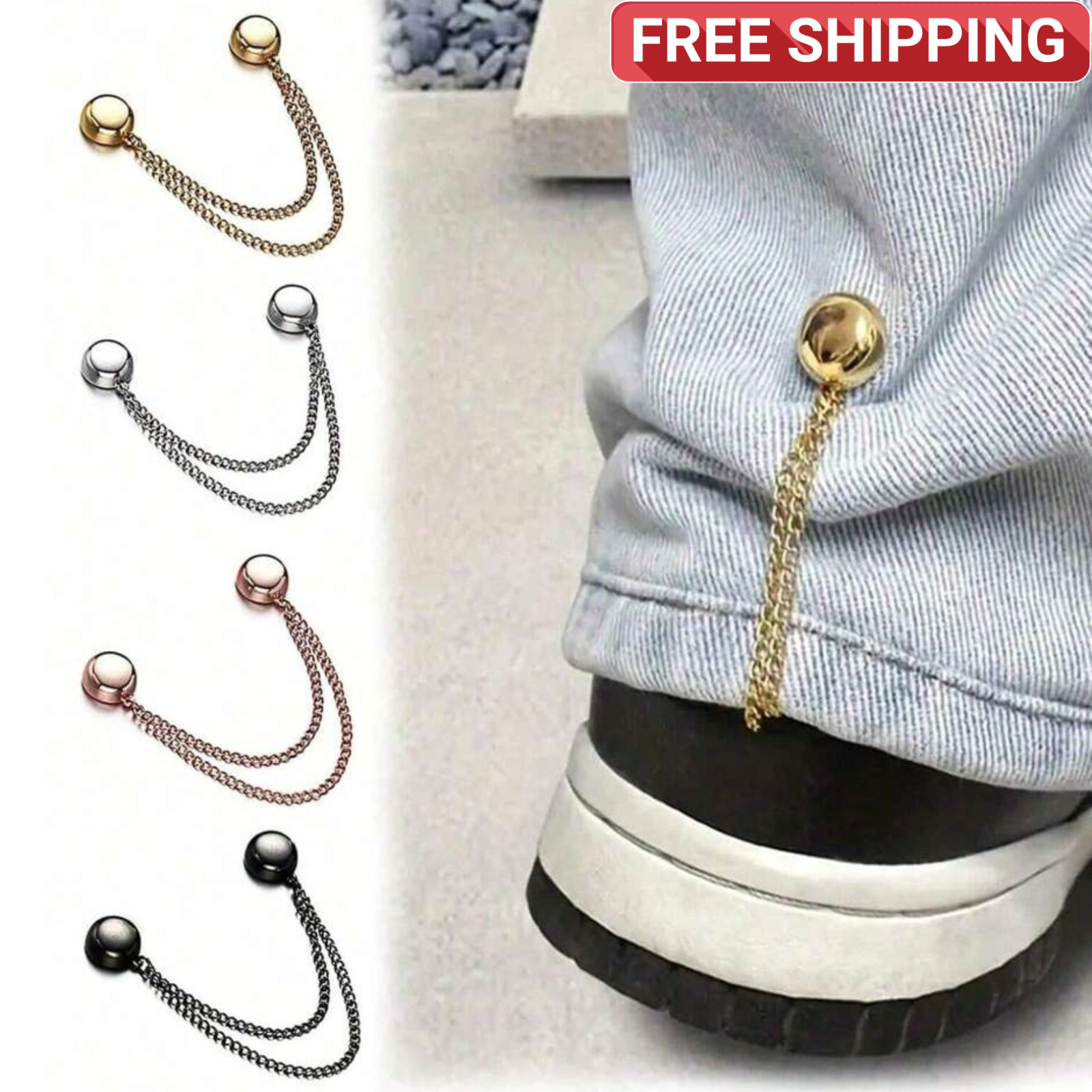 Magnetic Clothing Clips 4Pcs Chain Brooch Buckle Womens Fixing Dresses Pants