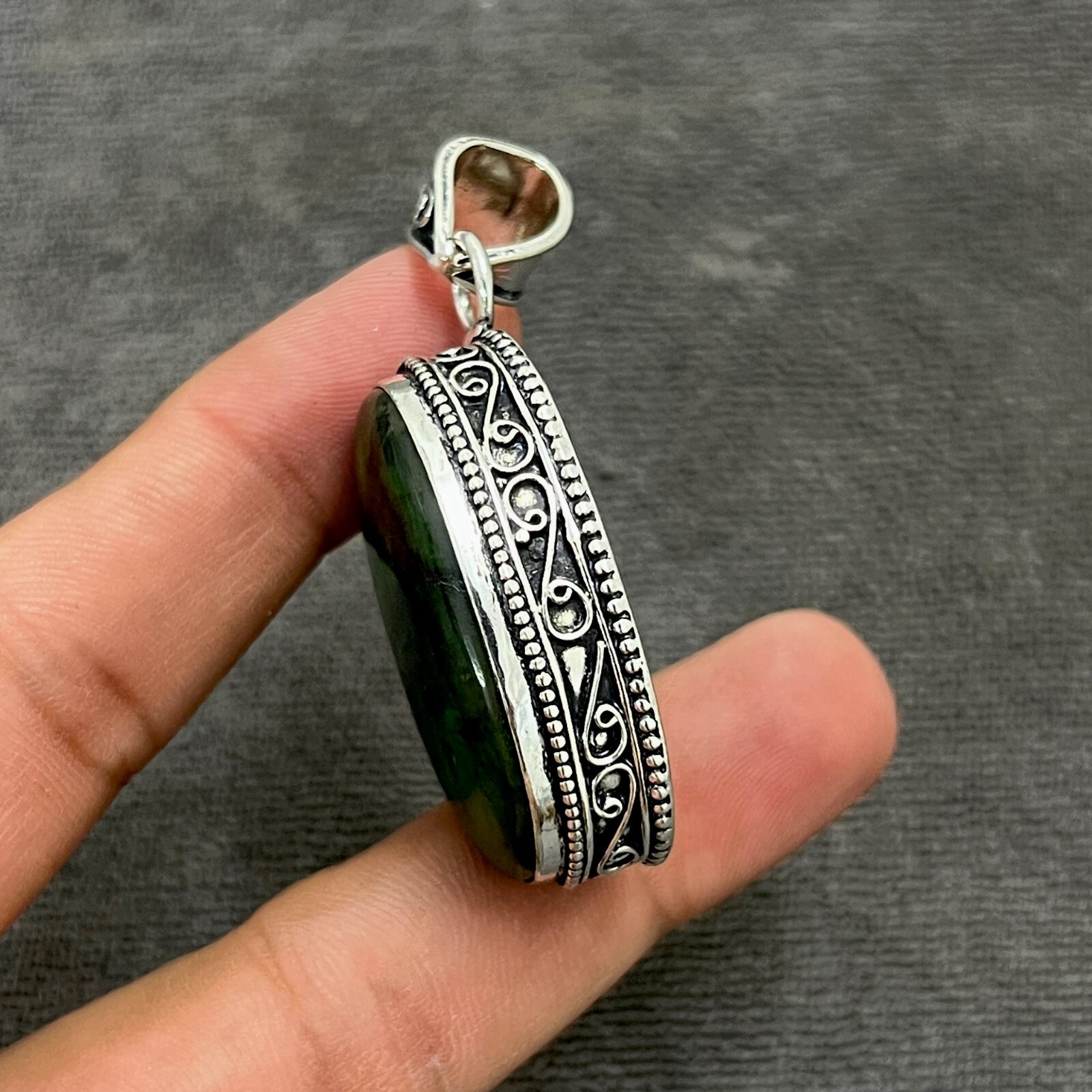 Green Labradorite Gemstone 925 Sterling Silver Handmade Jewelry Pendant 2.10″