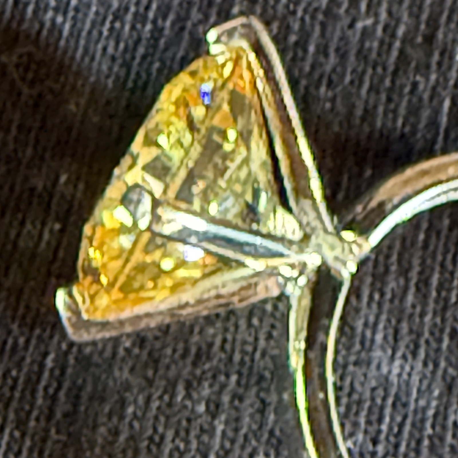 KJL Kenneth Jay Lane 12mm Round CZ Solitaire Ring Size 7 Yellow Diamond Look