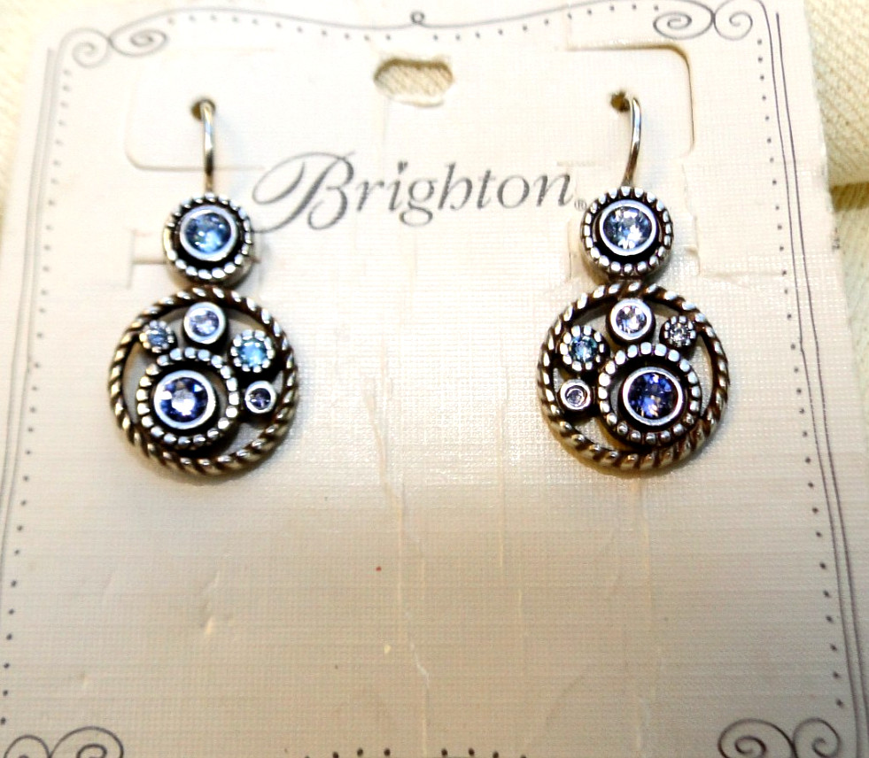 New Brighton Halo Silver, Blue & Purple Crystal Necklace & Earrings Set