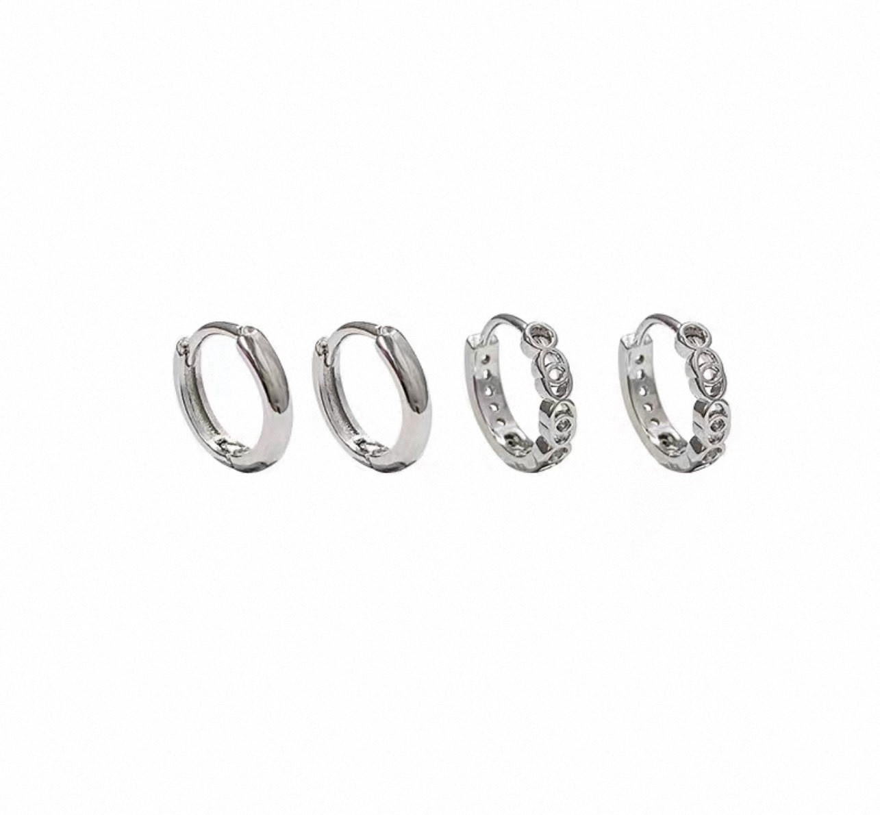 6 Pairs Titanium Steel Earrings Set Gift Box Included Random Style Free Shipping