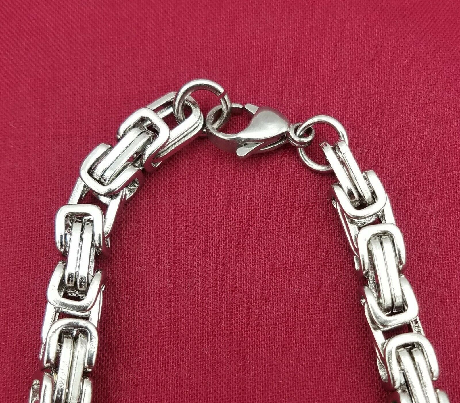 30 INCH STAINLESS STEEL SILVER 6MM BYZANTINE TURKISH BOX ROPE CHAIN NECKLACE