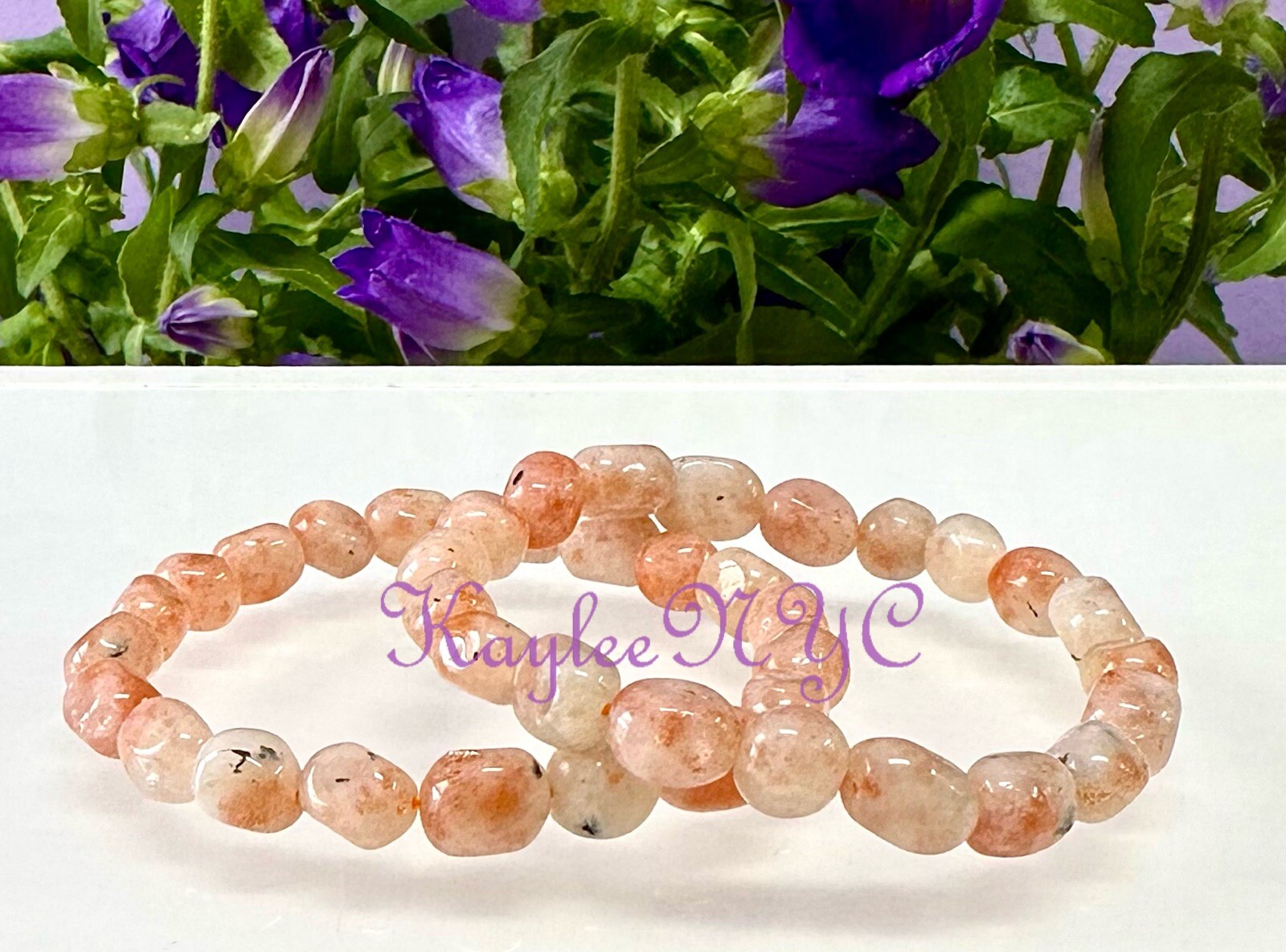 Wholesale 6 Pcs Natural Sunstone Tumble 7.5” Crystal Bracelet
