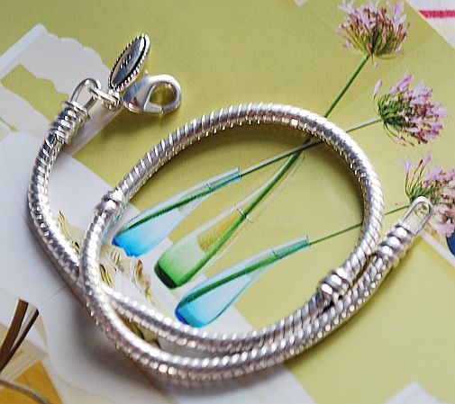 8.5 INCH SILVER BRACELET LOBSTER CLASP SNAP CLOSURE FOR EUROPEAN BEAD/CHARM L8.5