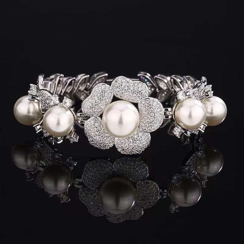 Wedding Bridal CZ Jewelry Set Zirconia Necklace Earrings Set