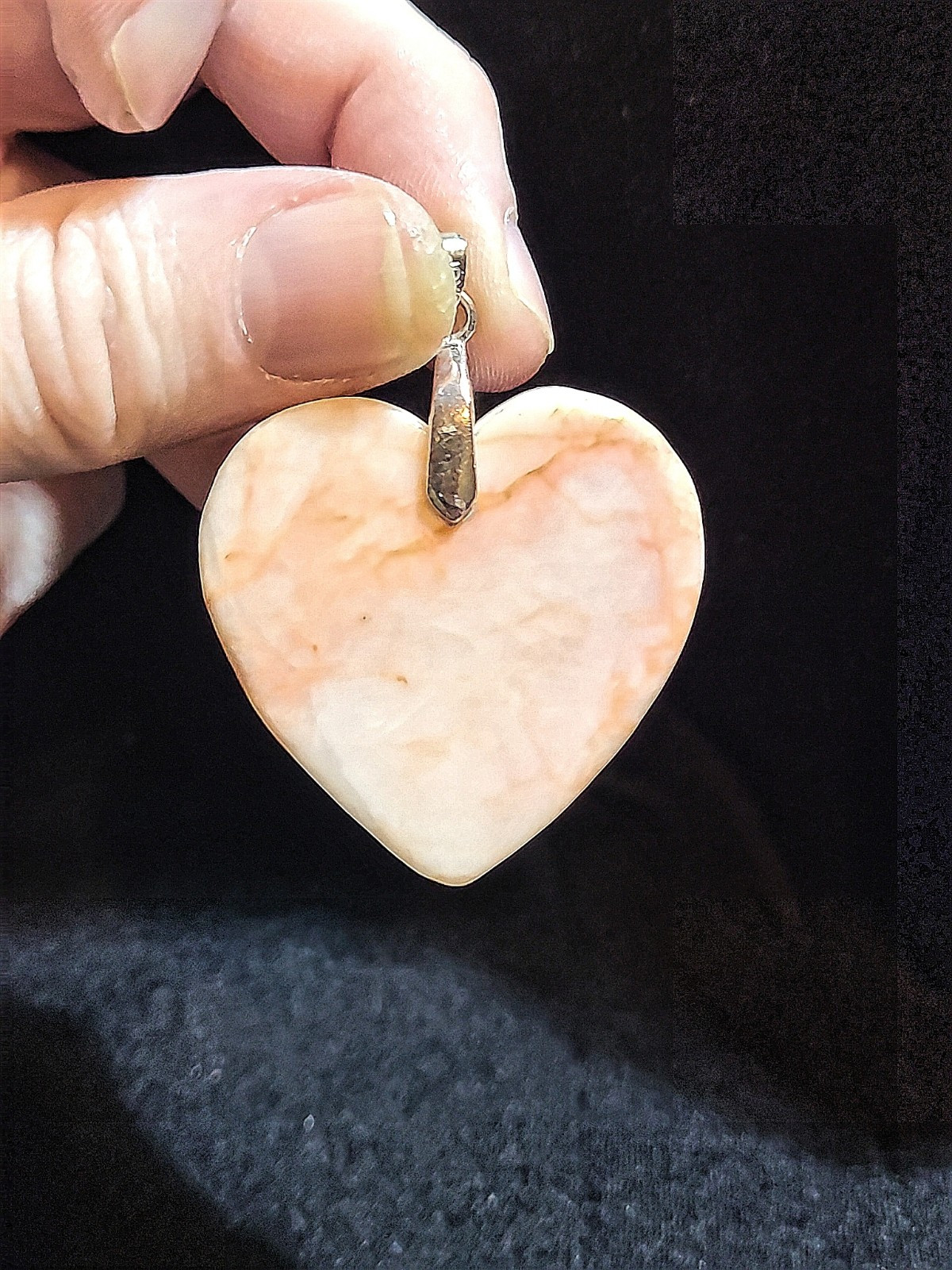Red Vein Heart Jasper Pendant