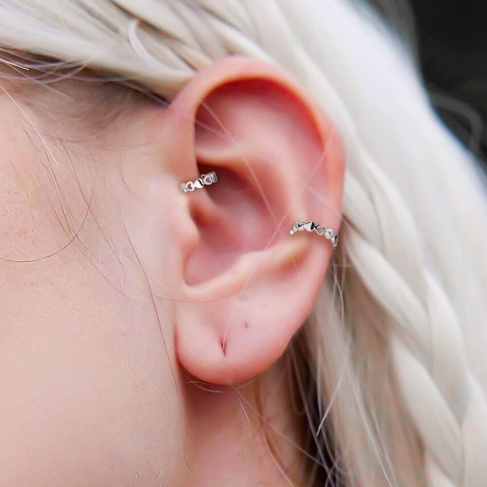 16G Helix Piercing Jewelry Heart Cartilage Earring 316L Surgical Steel Lip Rings