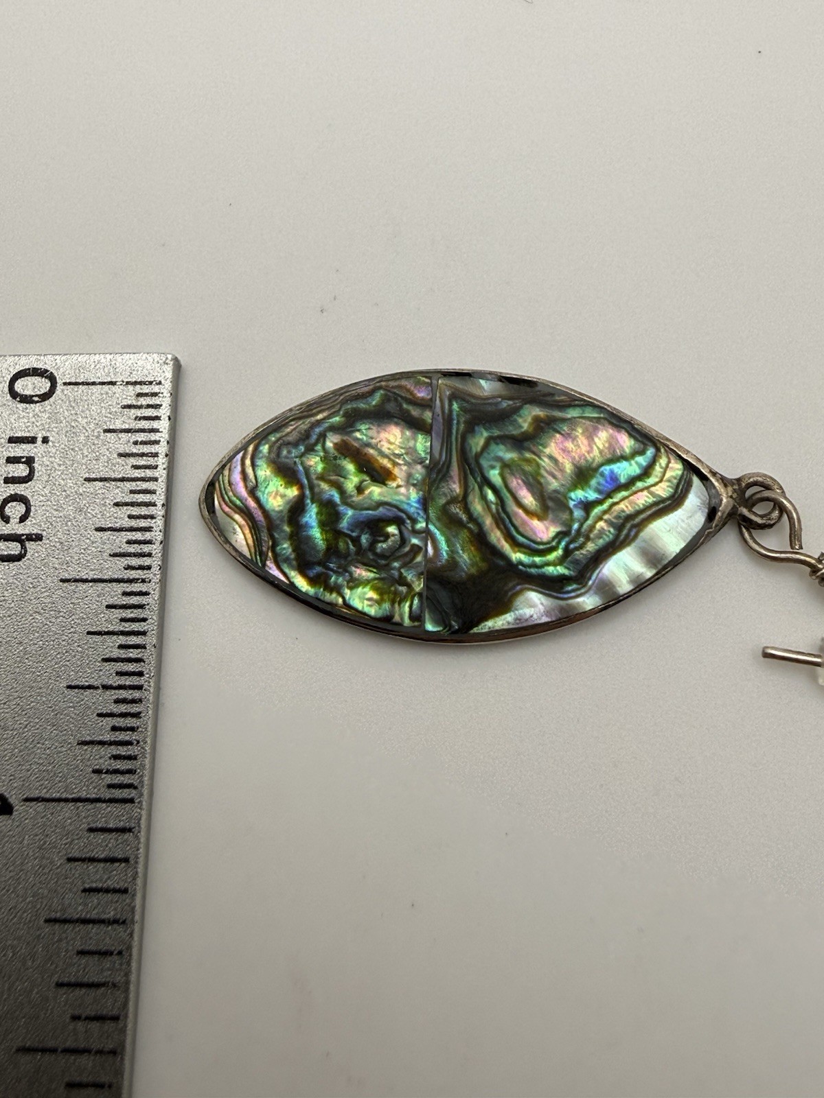 Marquise Abalone Shell Inlay Dangle/Drop Earrings French Wire Bezel MOP
