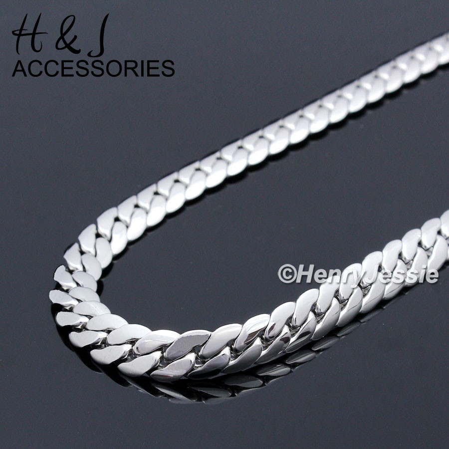 7″-11″MEN Stainless Steel 6mm Silver Miami Cuban Curb Link Chain Bracelet*B155