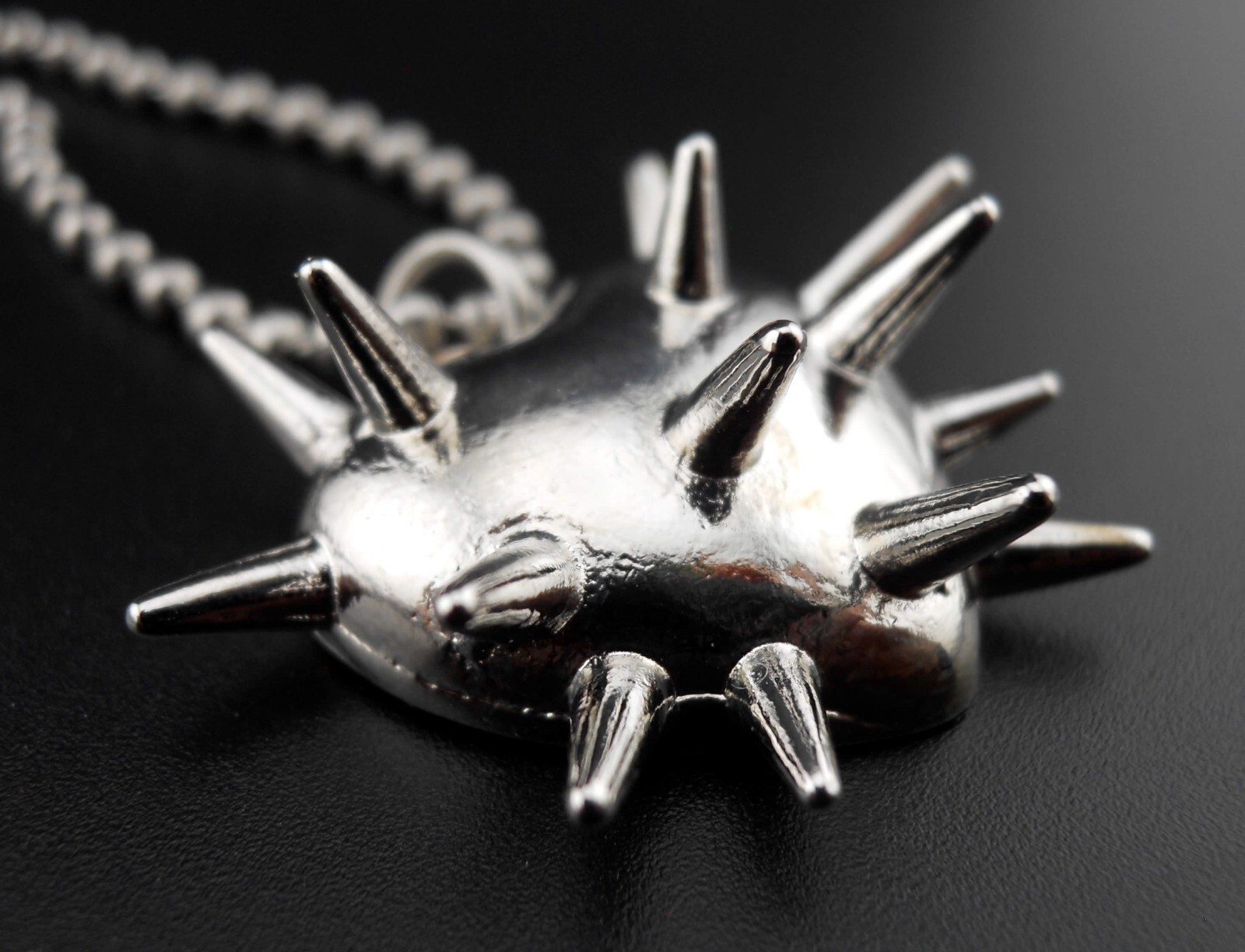 Spiked Heart Necklace Stainless Chain New Pendant Gothic Thorns Jewelry Spikes