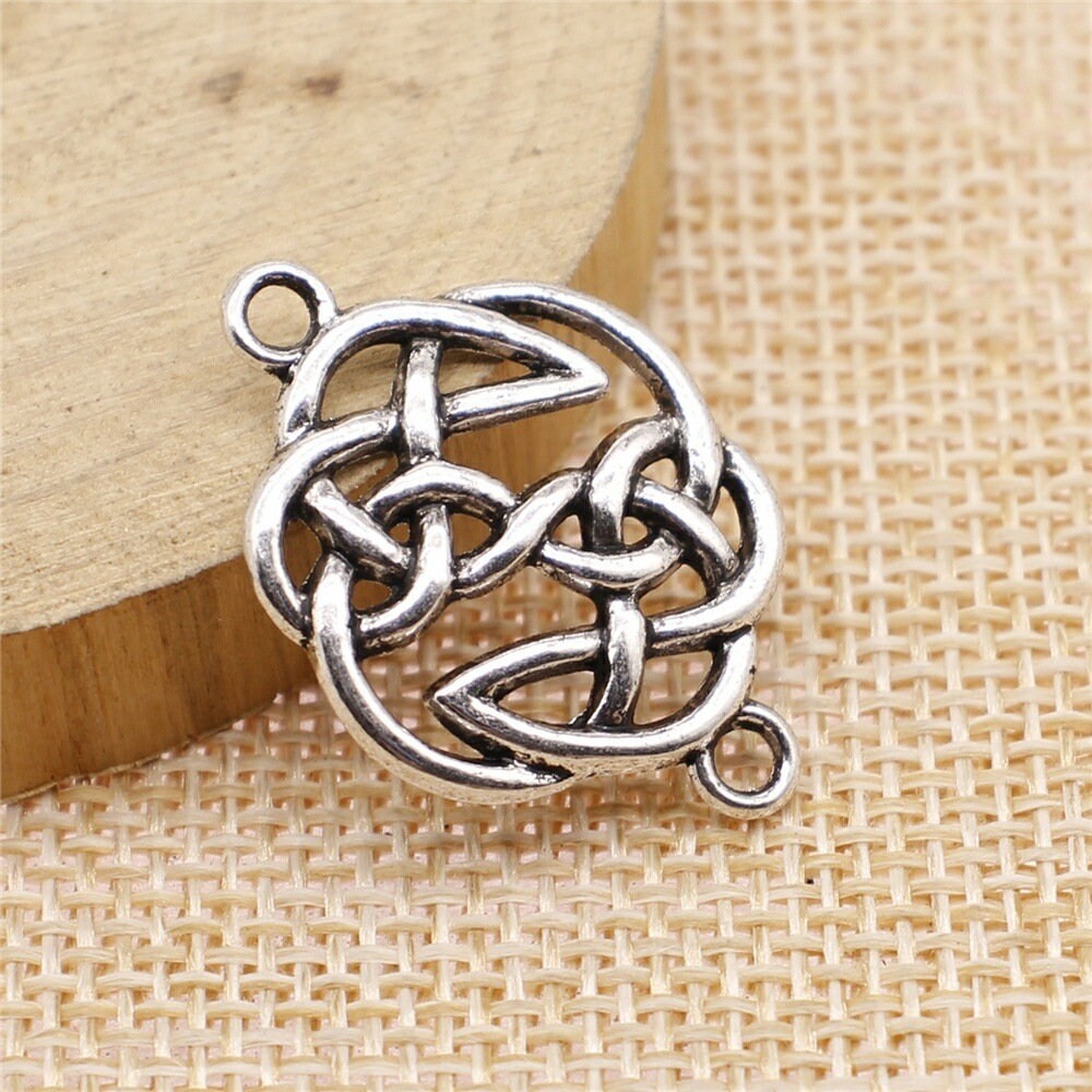 10/25PCS Antique Silver Celtic Knot, Norse Knot Connector 20X29mm XCS146–13380